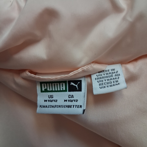 Puma Kids Light Pink Quilted Vest Size M.10/12 - Picture 2 of 16